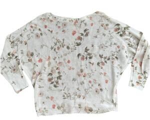 Anna Melani lightweight floral sweater Italy Top See Through Small A000835